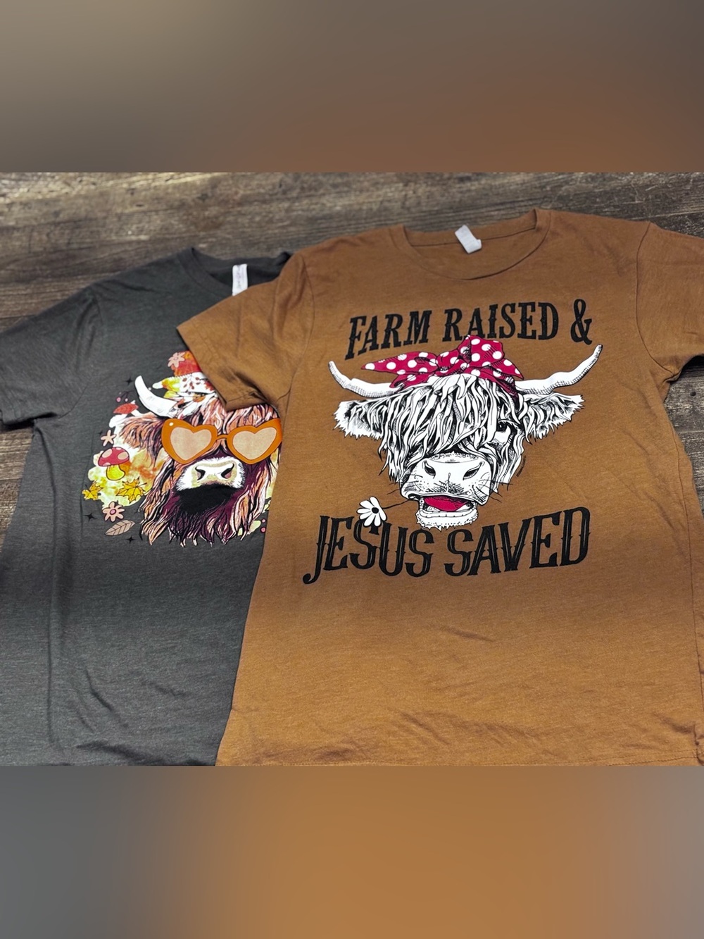 Women's Cow T-Shirt - Brown and green